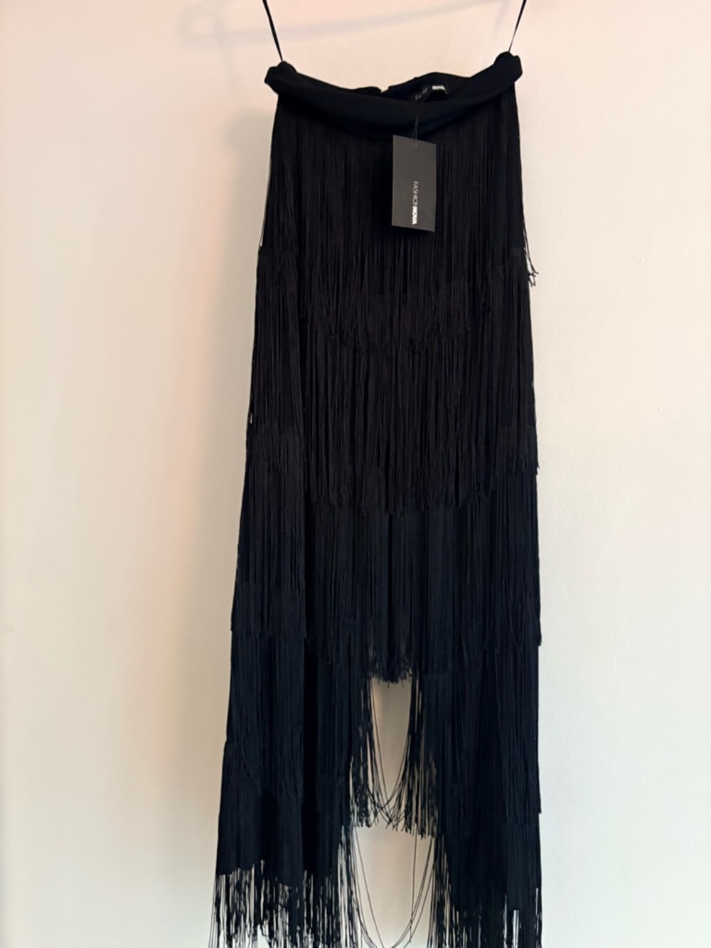 Fashion Nova Black Tassel Fringe Pants - Picture 3 of 4